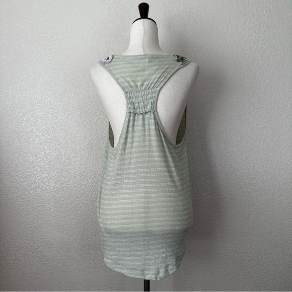 Free People Frida Mint Green Floral Embroidered Gauzy Knit Tank Top, Sz Medium - Picture 6 of 13
